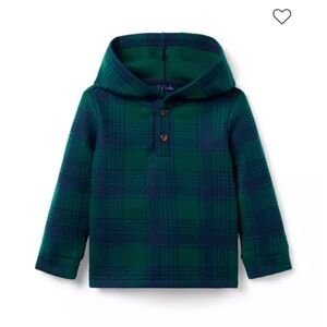 Plaid fleece hooded sweatshirt